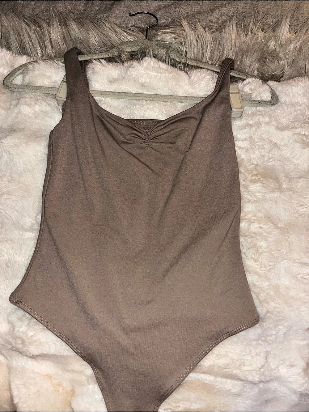 Babaton Contour Squareneck Bodysuit One-Piece Brown Small